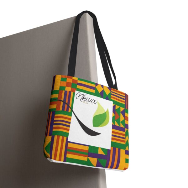 Nkwa Dua Kente Cloth Tote Bag, Eco-Friendly Shopping Bag, Perfect for Festivals, Everyday Use, Gift for Her - Image 3
